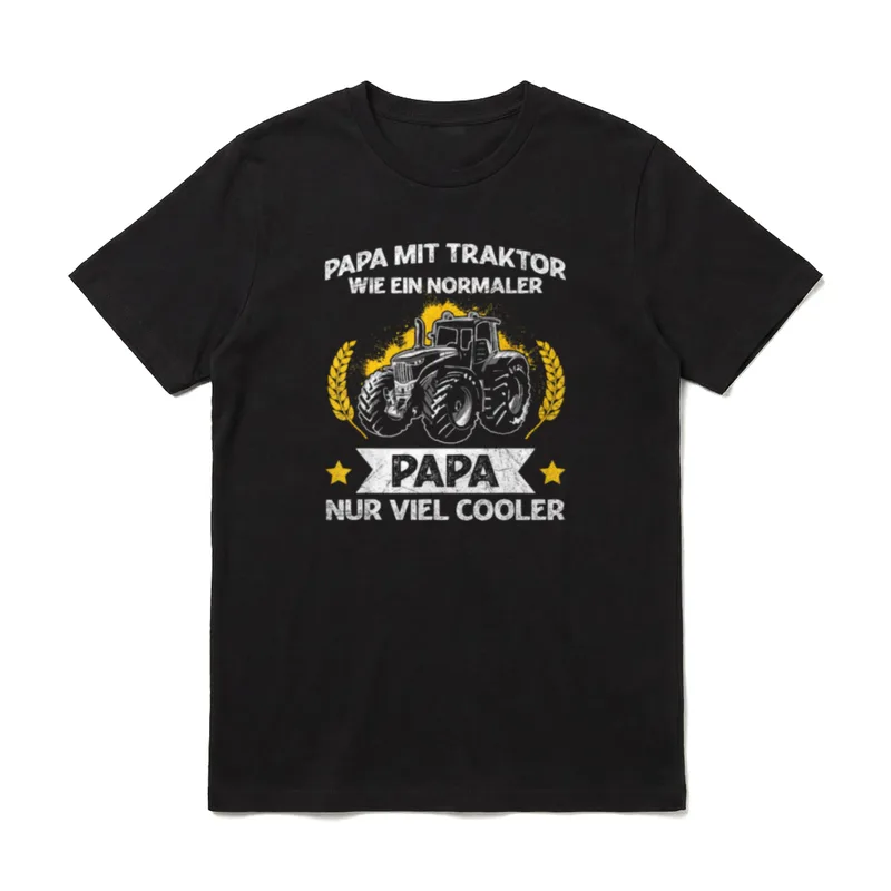 Papa Mit Traktor Bauer T-Shirt – Klassisches T-Shirt in Schwarz