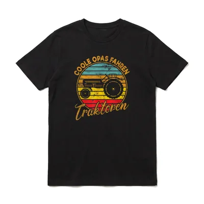 Oldtimer Traktor Coole Opas T-Shirt – Klassisches T-Shirt in Schwarz