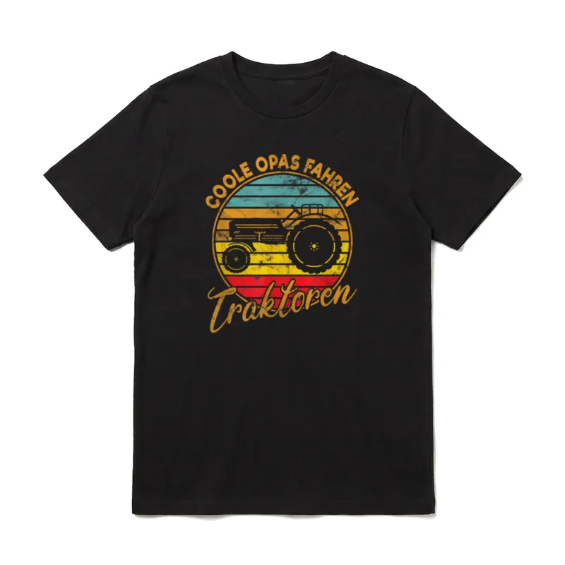 Oldtimer Traktor Coole Opas T-Shirt – Klassisches T-Shirt in Schwarz