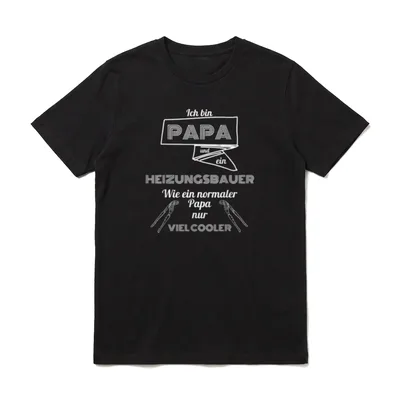 Heizungsbauer Papa zur Geburt T-Shirt – Klassisches T-Shirt in Schwarz