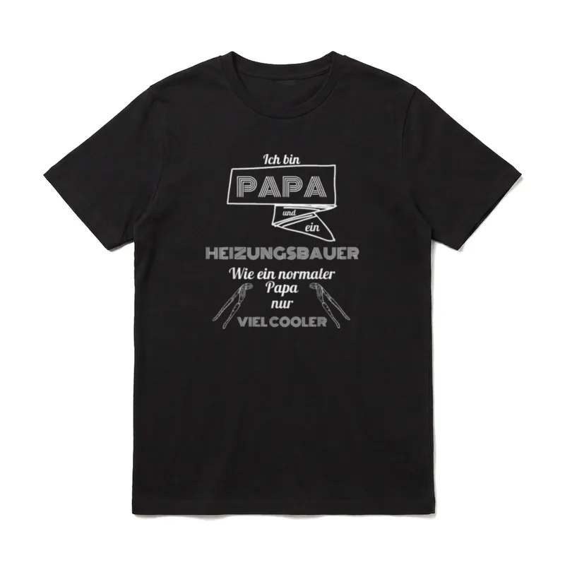Heizungsbauer Papa zur Geburt T-Shirt – Klassisches T-Shirt in Schwarz