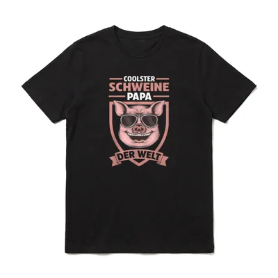 Schweine Papa Vater Vatertag T-Shirt – Klassisches T-Shirt in Schwarz