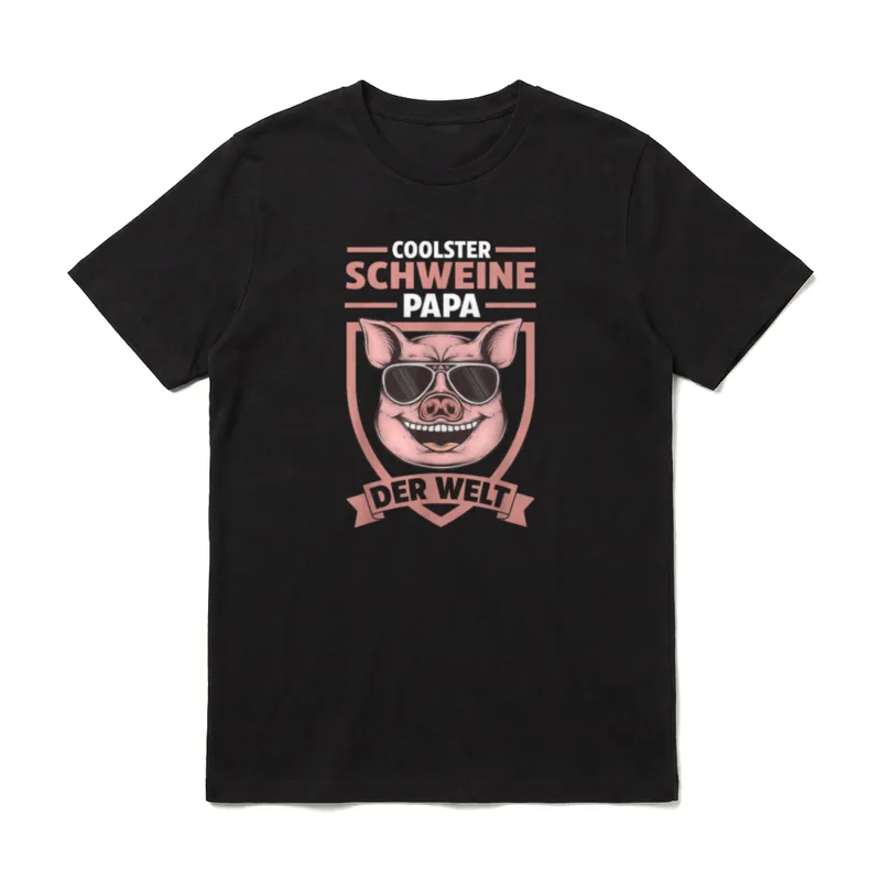 Schweine Papa Vater Vatertag T-Shirt – Klassisches T-Shirt in Schwarz