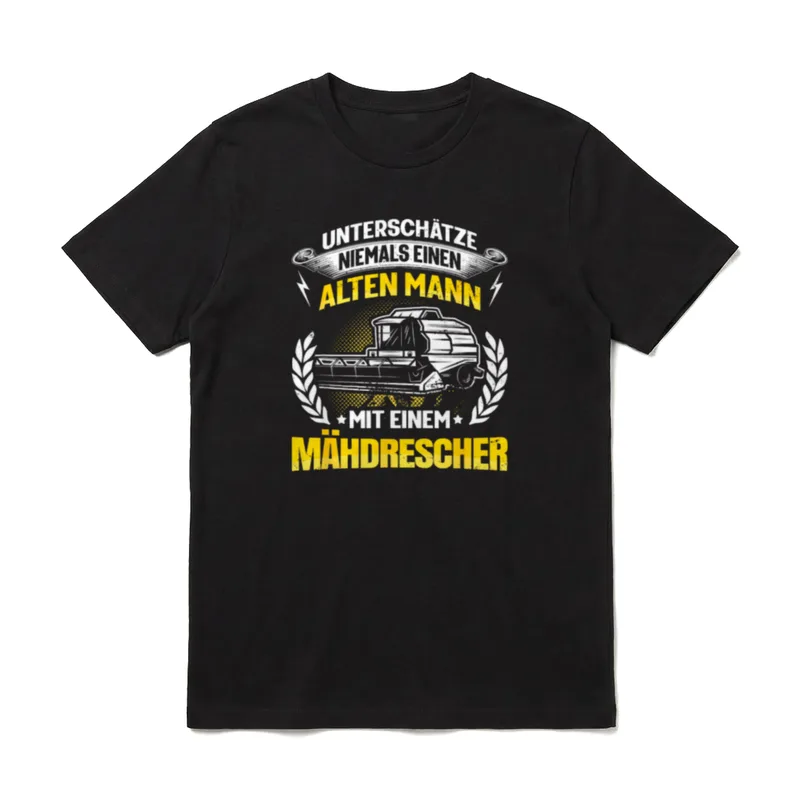 Mähdrescher Bauer Landwirt Opa T-Shirt – Klassisches T-Shirt in Schwarz