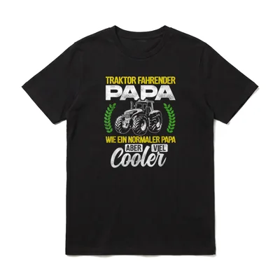 Traktor Fahrender Papa Wie T-Shirt – Klassisches T-Shirt in Schwarz