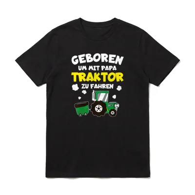 Geboren um mit Papa Traktor & Landwirt T-Shirt – Klassisches T-Shirt in Schwarz