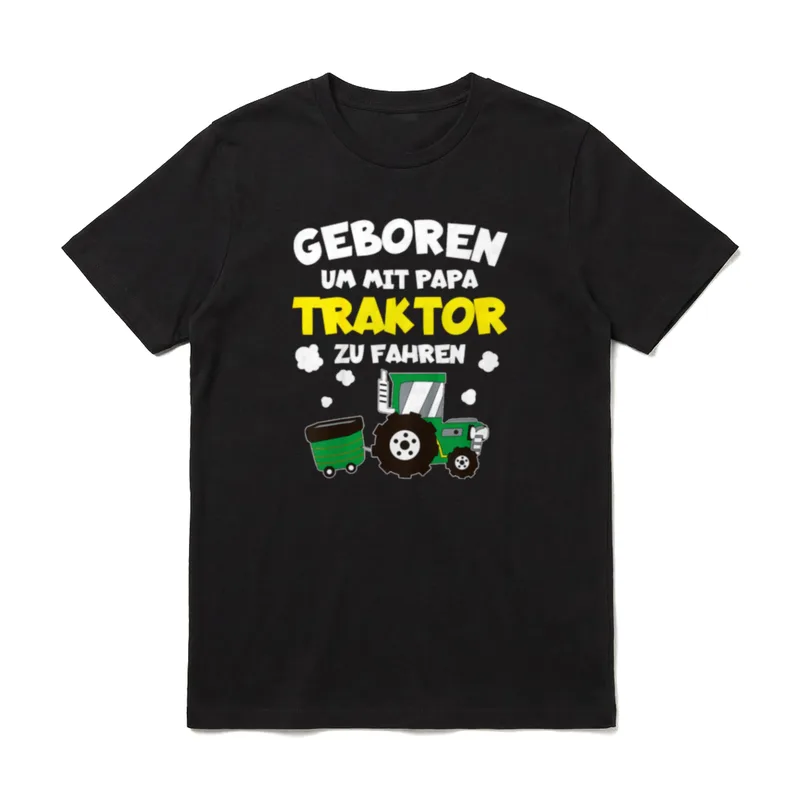 Geboren um mit Papa Traktor & Landwirt T-Shirt – Klassisches T-Shirt in Schwarz