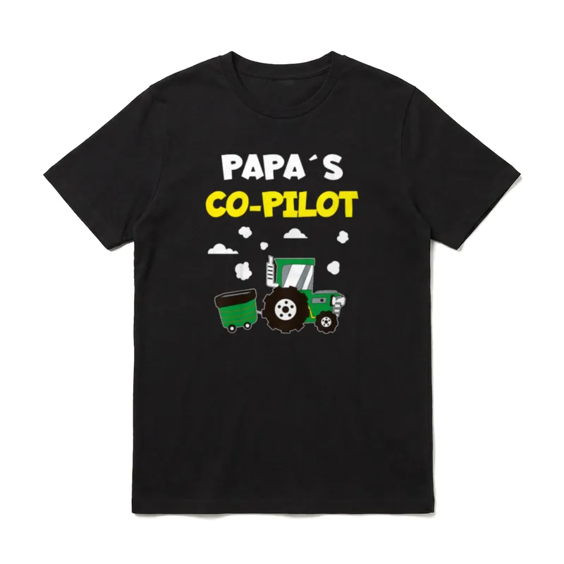 Papas Co-Pilot Traktor Landwirt T-Shirt – Klassisches T-Shirt in Schwarz