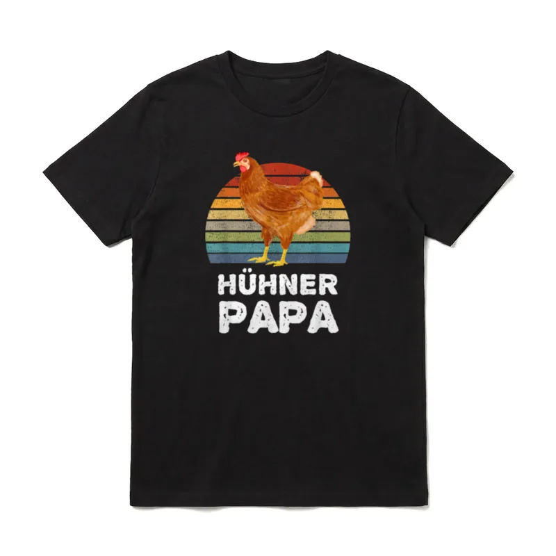 Hühner Papa Henne Hahn T-Shirt – Klassisches T-Shirt in Schwarz