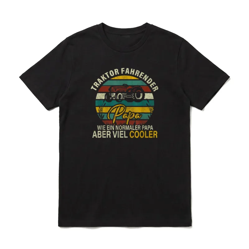 Traktor Fahrender Papa Landwirt T-Shirt – Klassisches T-Shirt in Schwarz