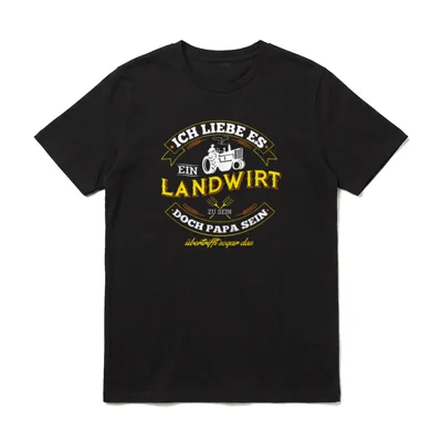Landwirt & Papa sein T-Shirt – Klassisches T-Shirt in Schwarz