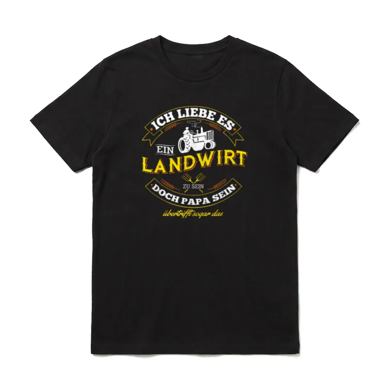 Landwirt & Papa sein T-Shirt – Klassisches T-Shirt in Schwarz