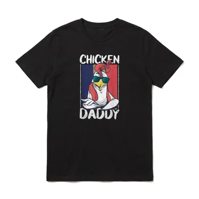Chicken Daddy Landwirt Lustiges T-Shirt – Klassisches T-Shirt in Schwarz