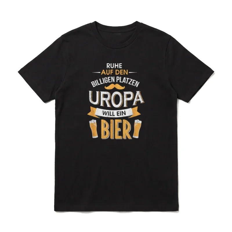 Ruhe da hinten Uropa T-Shirt – Klassisches T-Shirt in Schwarz