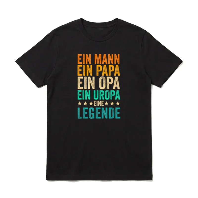 Vater Papa Opa Uropa T-Shirt – Klassisches T-Shirt in Schwarz