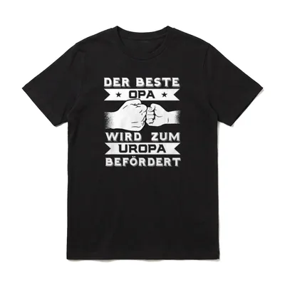 Opa Wird Zum Uropa T-Shirt – Der Beste Opa wird zum Uropa befördert mit Fingerschnipp Grafik – Klassisches T-Shirt in Schwarz