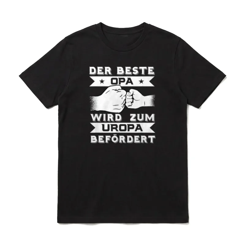 Opa Wird Zum Uropa T-Shirt – Der Beste Opa wird zum Uropa befördert mit Fingerschnipp Grafik – Klassisches T-Shirt in Schwarz