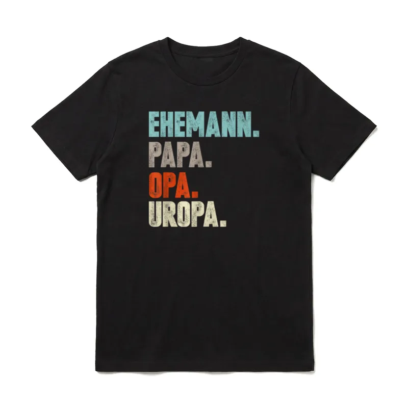 Ehemann Papa Opa Uropa T-Shirt – Klassisches T-Shirt in Schwarz