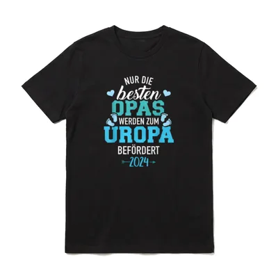 Besten Opas werden zum Uropa T-Shirt – Klassisches T-Shirt in Schwarz