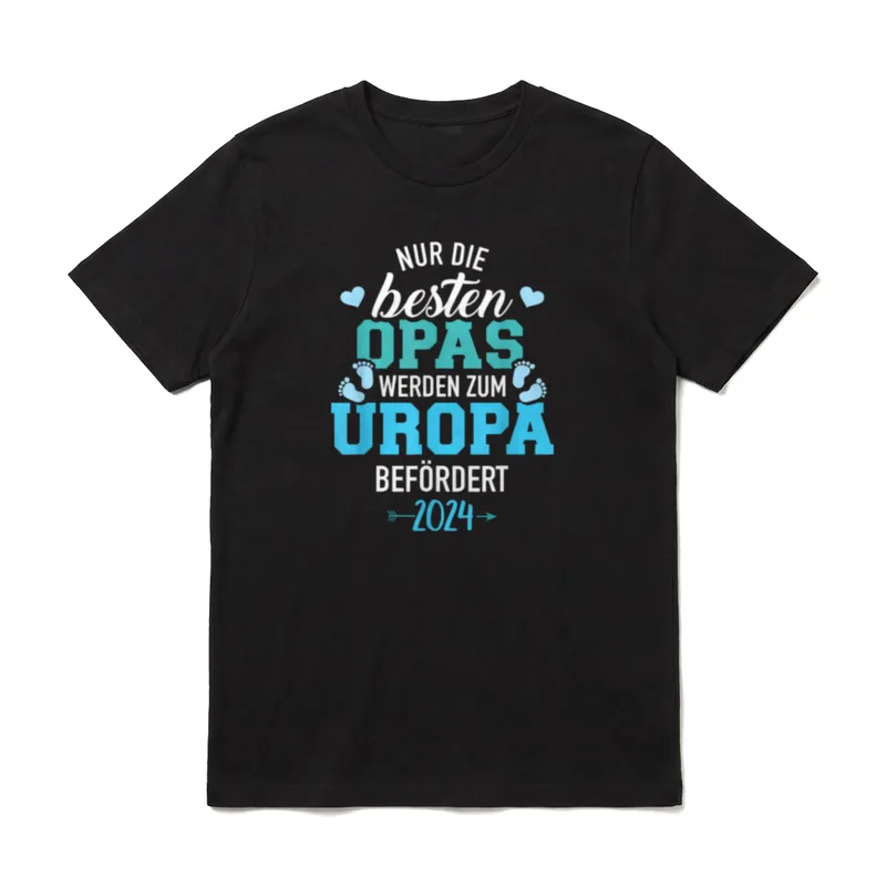 Besten Opas werden zum Uropa T-Shirt – Klassisches T-Shirt in Schwarz