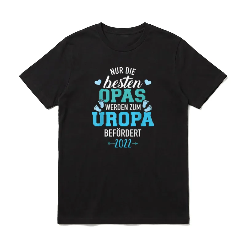 Besten Opas werden T-Shirt – Nur die besten Opas werden zum Uropa befördert 2022 – Klassisches T-Shirt in Schwarz