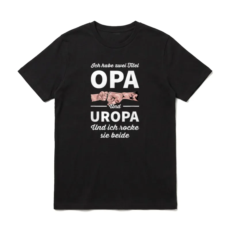 Ich Spruch Lustig Ich T-Shirt – Opa und Uropa Fingerschlag Spruch auf T-Shirt – Klassisches T-Shirt in Schwarz