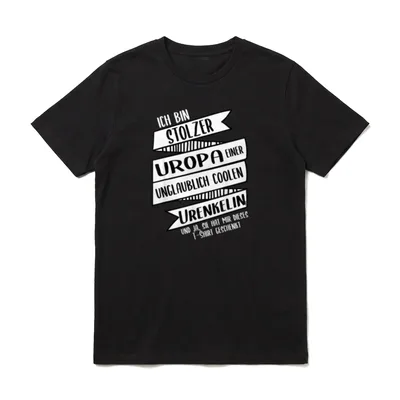 Ich bin Stolzer Uropa T-Shirt – Bänder-Schriftzug: stolzer Uropa einer coolen Urenkelin – Klassisches T-Shirt in Schwarz