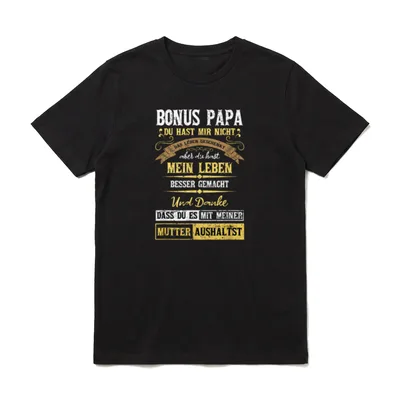 Sohn Bonusvater Himmelfahrt Bonuspapa Herrentag T-Shirt – Klassisches T-Shirt in Schwarz