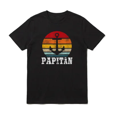 Vater und Kapitän Lustiges T-Shirt – Klassisches T-Shirt in Schwarz
