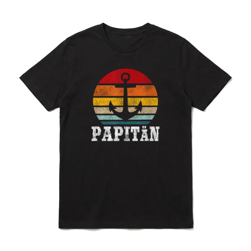 Vater und Kapitän Lustiges T-Shirt – Klassisches T-Shirt in Schwarz
