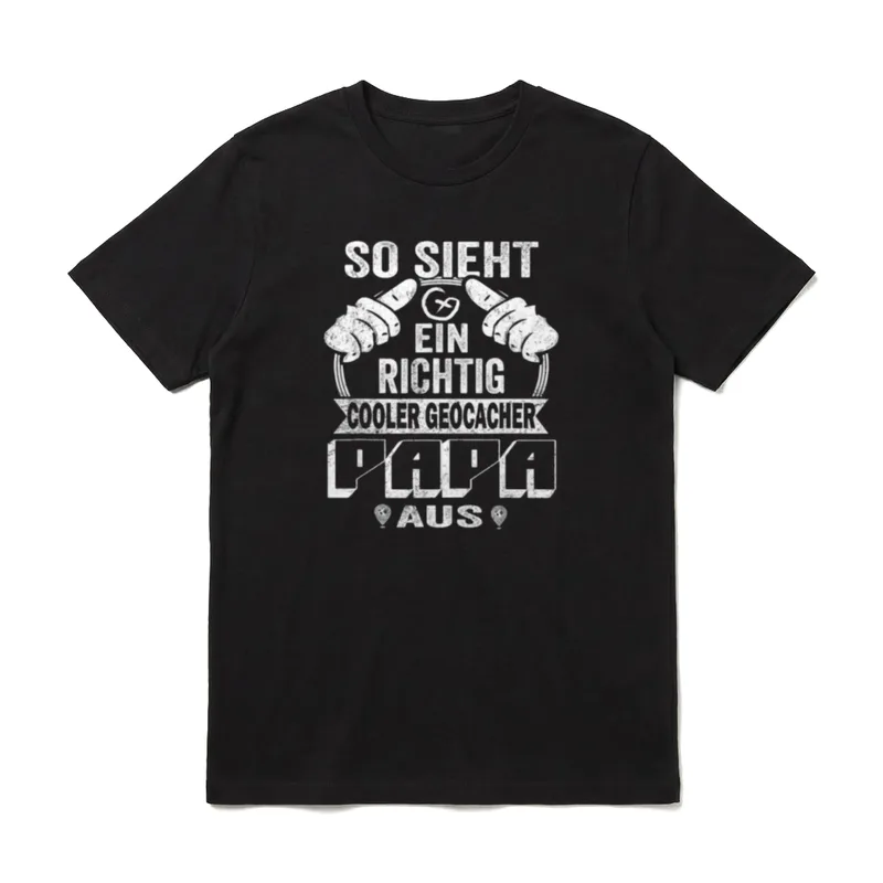 Geocaching Papa Geocacher Cooles T-Shirt – Klassisches T-Shirt in Schwarz