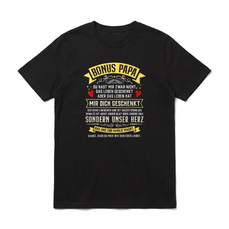 Bonus Papa Sohn Bonusvater T-Shirt – Klassisches T-Shirt in Schwarz