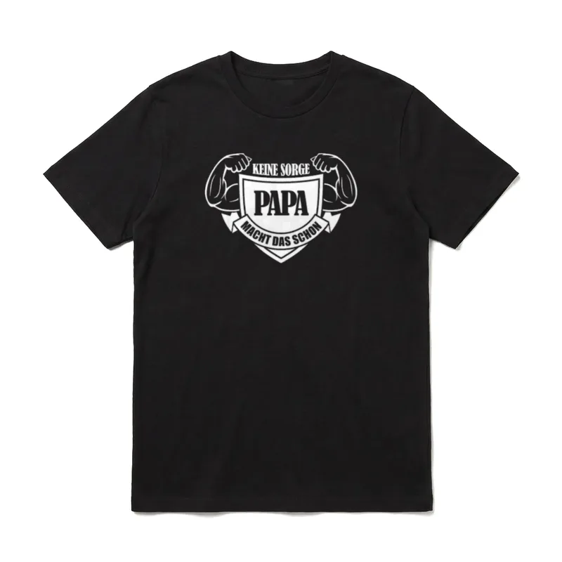 Papa macht das schon T-Shirt – Klassisches T-Shirt in Schwarz
