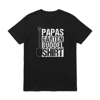 PAPAS GARTEN BUDDELSHIRT Gärtner T-Shirt – Klassisches T-Shirt in Schwarz