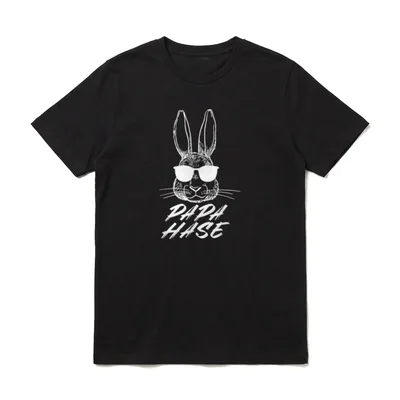 Hase Papa Vatertagsgeschenk T-Shirt – Hasenkopf mit Sonnenbrille, Schriftzug „Papa Hase“ – Klassisches T-Shirt in Schwarz
