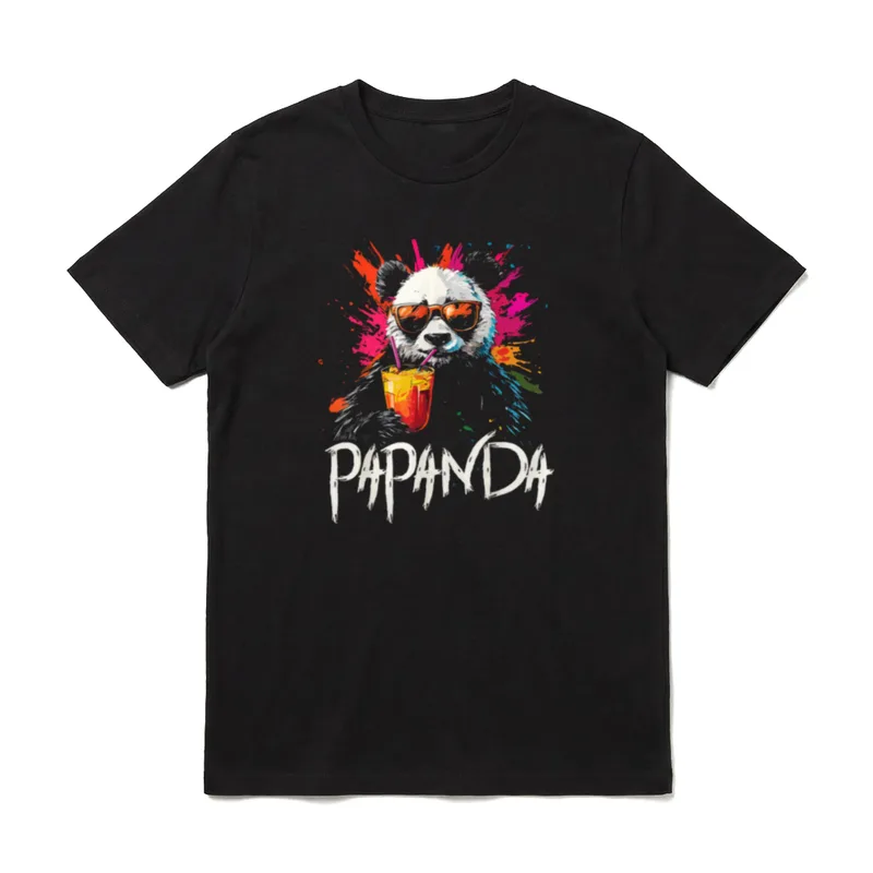 Papanda Lustiges Panda Papa T-Shirt – Klassisches T-Shirt in Schwarz