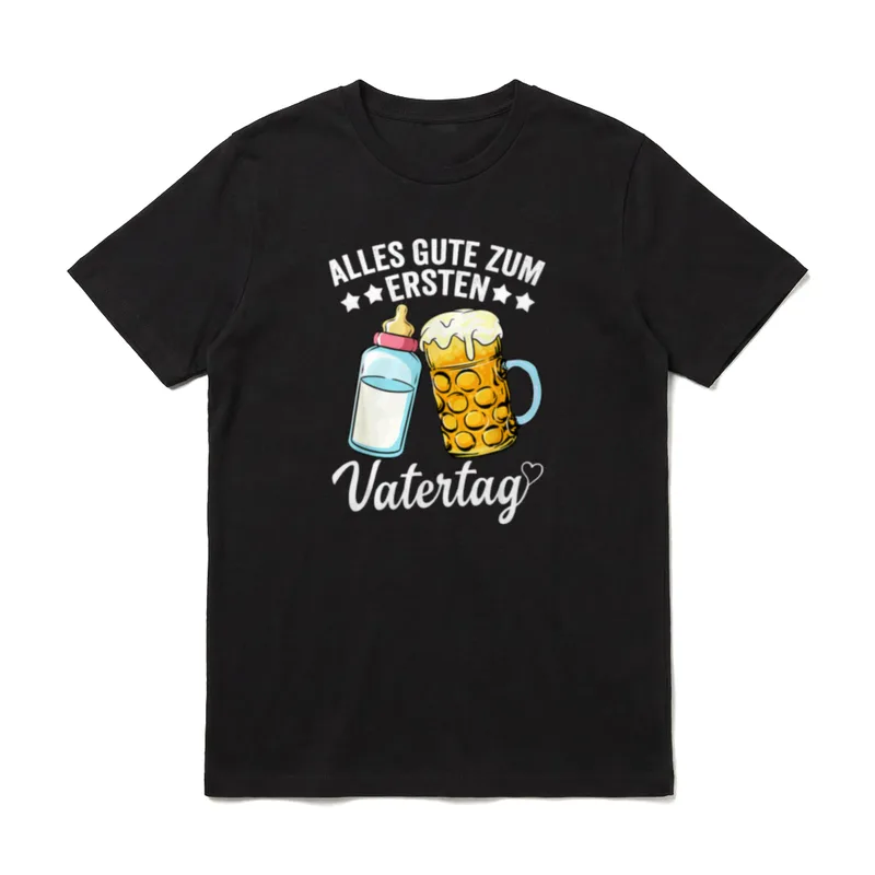 Lustiges 1. Vatertag 2025 T-Shirt – Klassisches T-Shirt in Schwarz