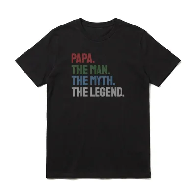 ❤ Papa The Man T-Shirt – Klassisches T-Shirt in Schwarz