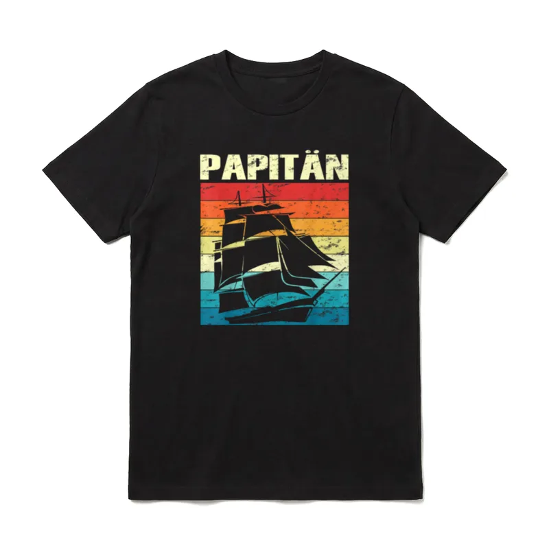 Papitan Papa und Kapitän T-Shirt – Klassisches T-Shirt in Schwarz
