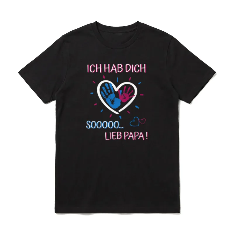 Ich hab dich lieb Papa T-Shirt – Klassisches T-Shirt in Schwarz