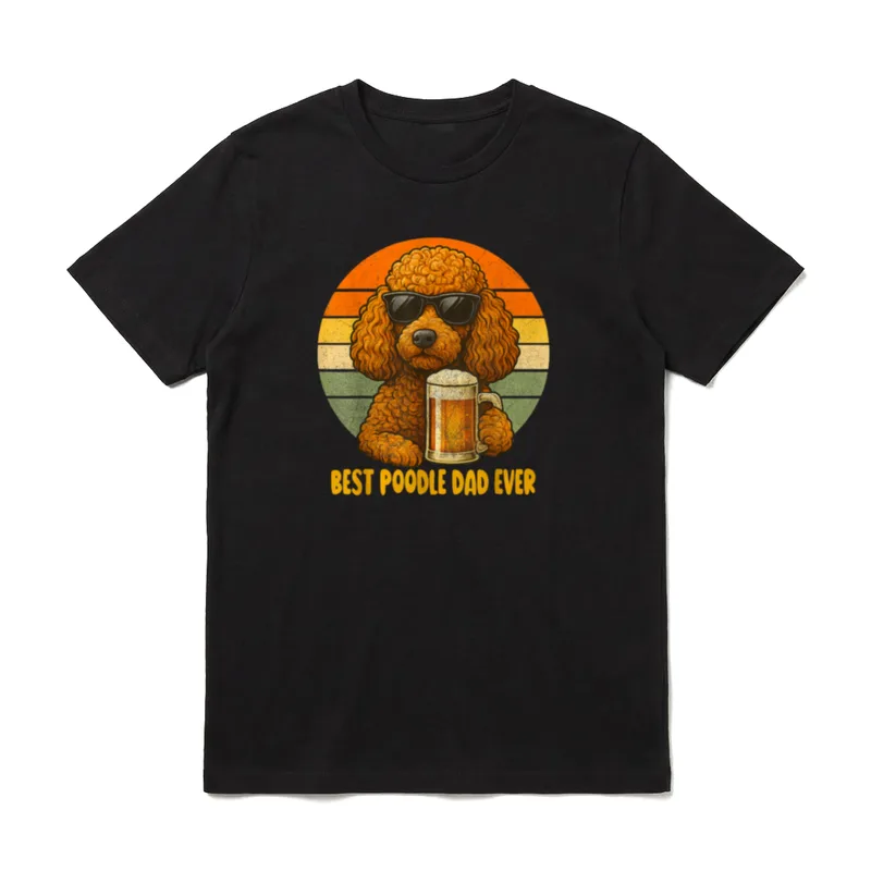 Lustiger Vatertags-Hund für Pudel T-Shirt – Klassisches T-Shirt in Schwarz