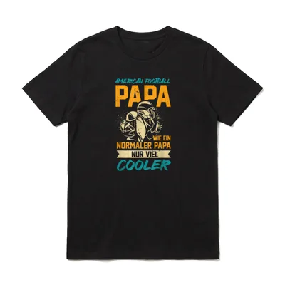 American Football Papa Nur T-Shirt – Papa mit Helm und Ball American Football cooler Vater – Klassisches T-Shirt in Schwarz