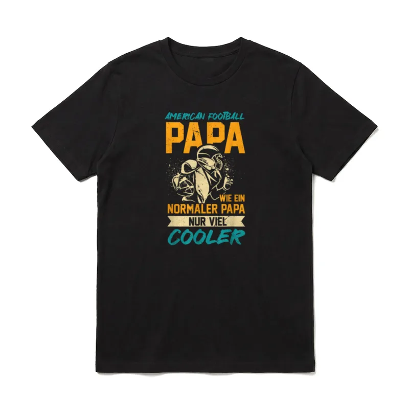 American Football Papa Nur T-Shirt – Papa mit Helm und Ball American Football cooler Vater – Klassisches T-Shirt in Schwarz