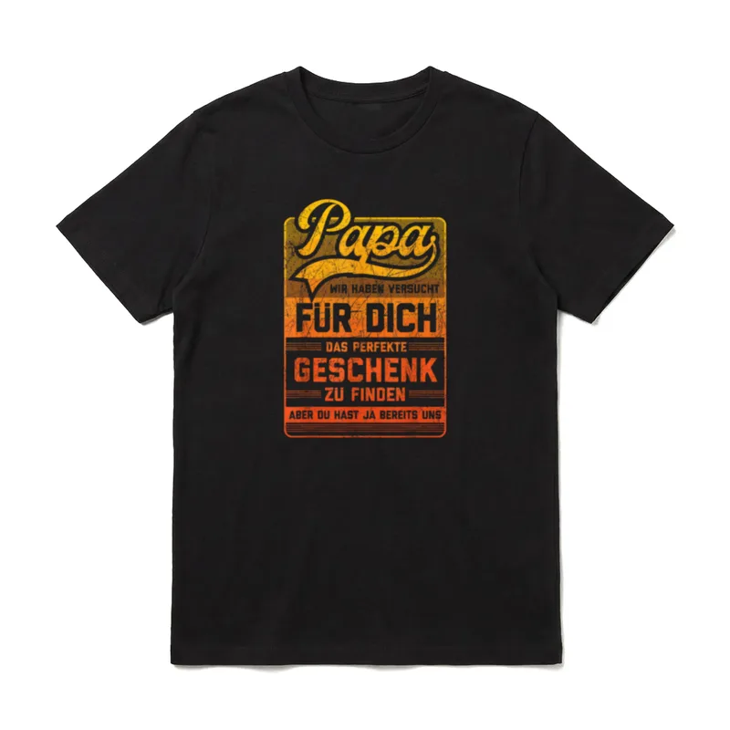 Papa und Vater Lustiger Vatertag & Herrentag T-Shirt – Klassisches T-Shirt in Schwarz