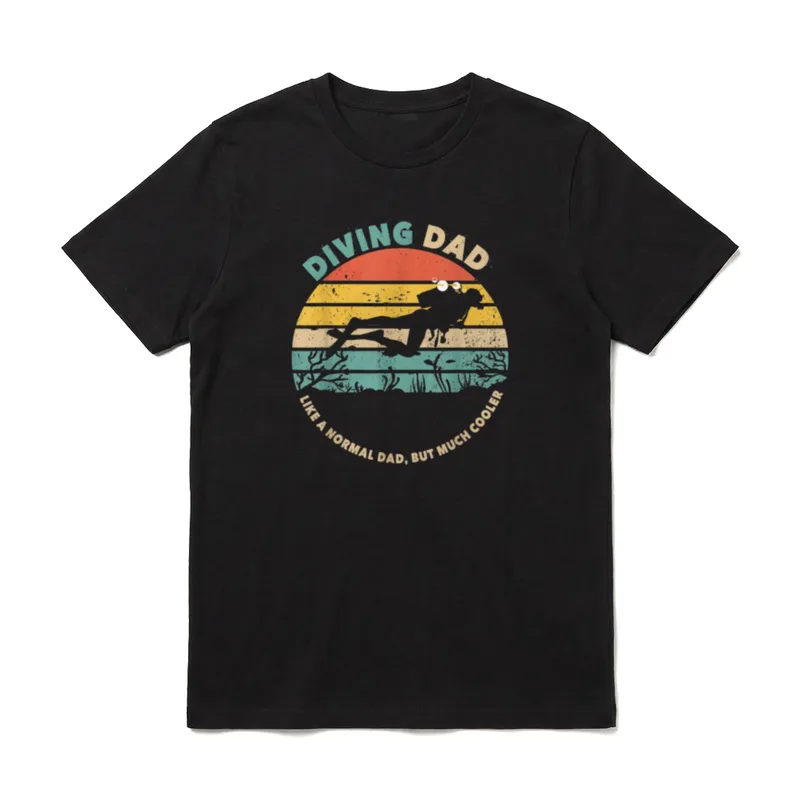 Diving Dad Retro Vintage T-Shirt – Klassisches T-Shirt in Schwarz