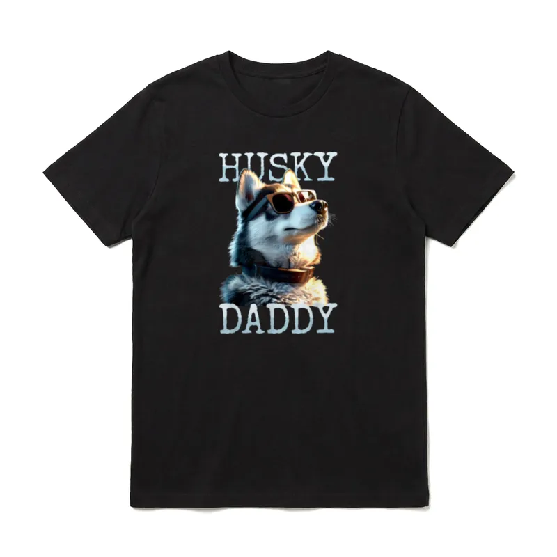 Husky Daddy Papa Dad T-Shirt – Klassisches T-Shirt in Schwarz
