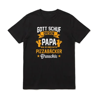 Pizzabäcker Papa Pizza Vatertag T-Shirt – Klassisches T-Shirt in Schwarz