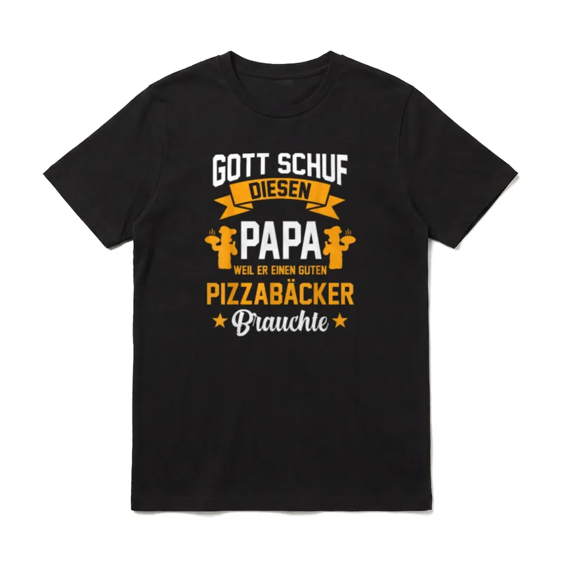 Pizzabäcker Papa Pizza Vatertag T-Shirt – Klassisches T-Shirt in Schwarz