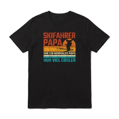 Skifahrer Papa Nur Cooler T-Shirt – Klassisches T-Shirt in Schwarz