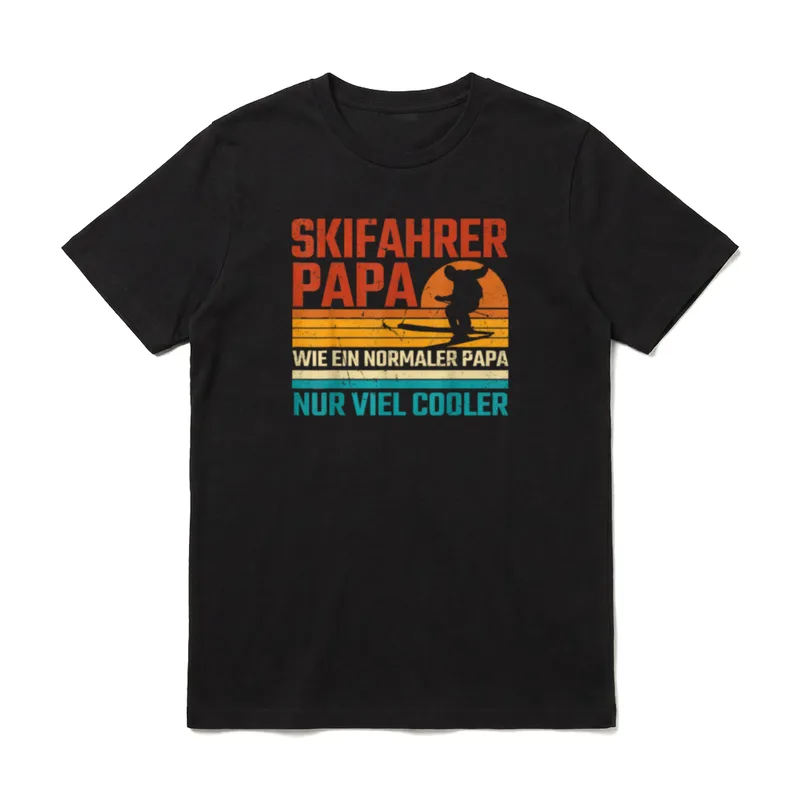 Skifahrer Papa Nur Cooler T-Shirt – Klassisches T-Shirt in Schwarz